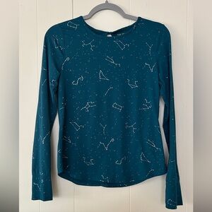 Tek Gear Teal Metallic Constellation Long-sleeve Athletic Tee Size X-Large